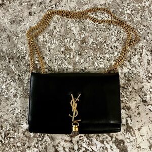 Kate Tassel YSL Black Leather Bag